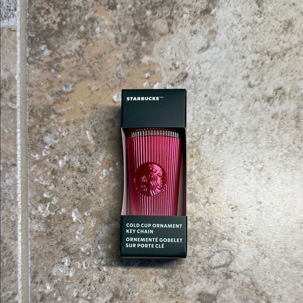 Starbucks Metallic Pink Ombré Cold Cup Key Chain. New in box
